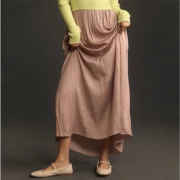 EUC Anthropologie Thea Twofer Sweater Dress Small Yellow Tan Maxi Ribbed Knit S - Picture 2 of 15